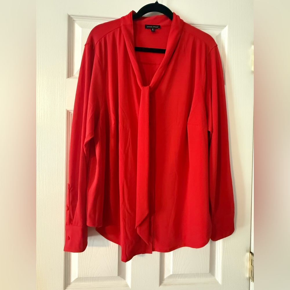 Universal Standard Tess Tie-Neck Crepe Blouse- M (18-20) NWOT